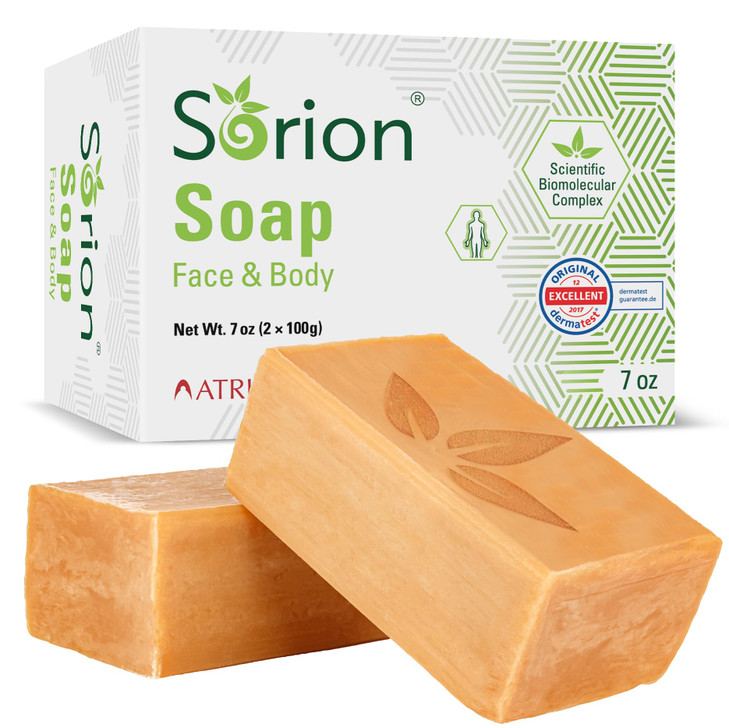 Sorion Soap for Face and Body Bar Soap to Smooth and Comfort Dry Itchy Flaky Skin with Coconut Oil Turmeric Pala Indigo