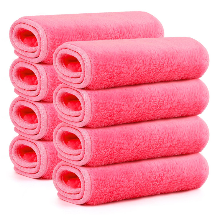 HealAge Reusable Makeup Remover Cloths 8 Pack Ultra Soft Microfiber Facial Cleansing Cloths Washable Makeup Remover Towe