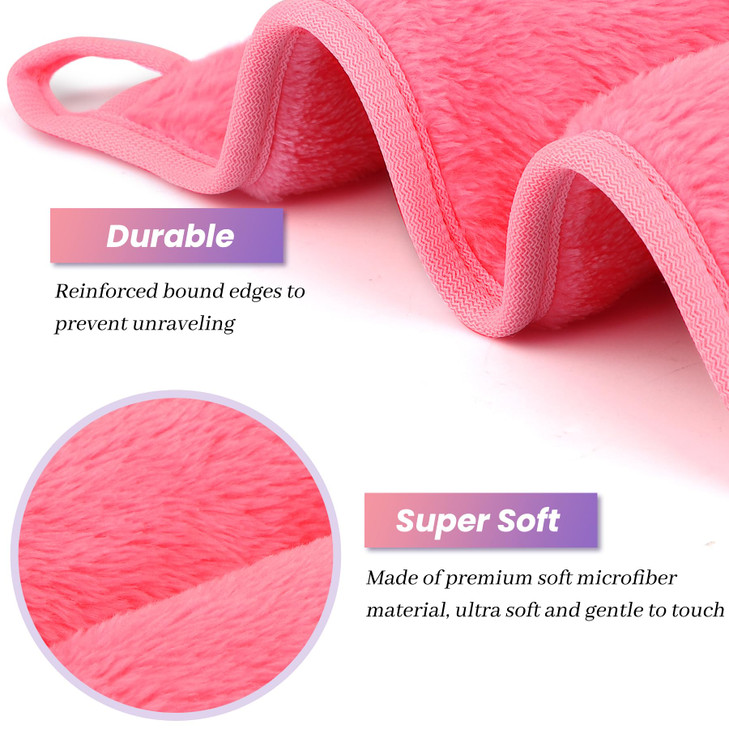 HealAge Reusable Makeup Remover Cloths 8 Pack Ultra Soft Microfiber Facial Cleansing Cloths Washable Makeup Remover Towe