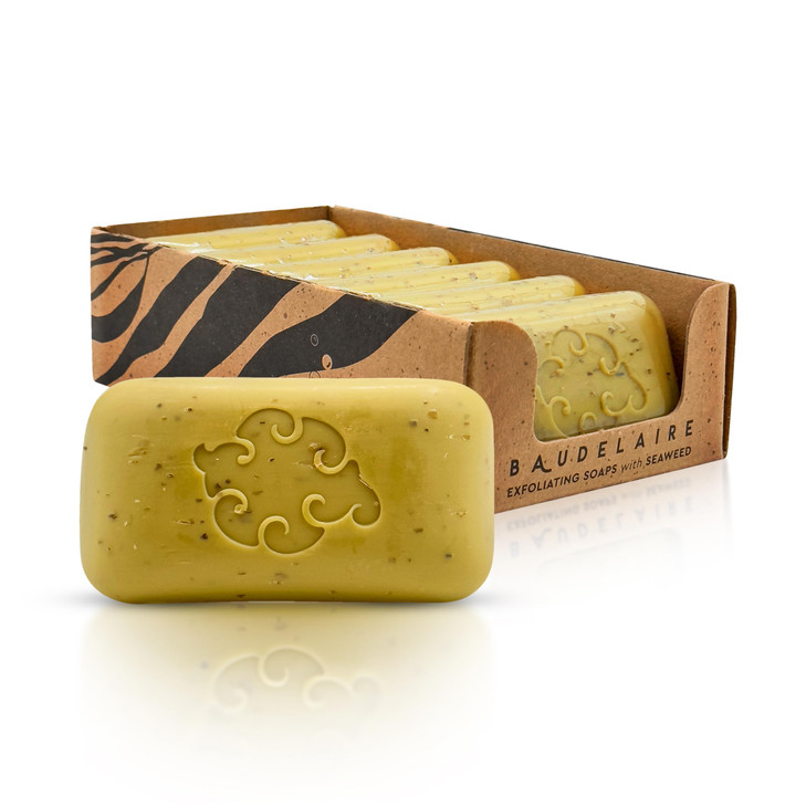 Baudelaire Exfoliating Sea Loofa Soap Natural Fragrance Hydrating Moisturizing TripleMilled Luxury 5 oz Pack of 6