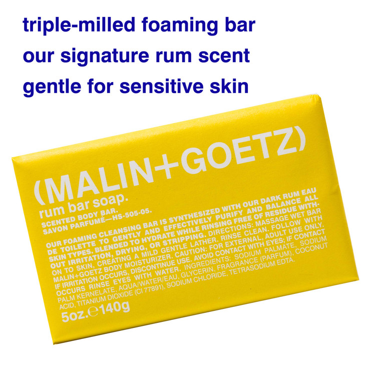 Malin Goetz Rum Bar Soap 5 Oz Body Soap for All Skin Types Gentle Soap Bar for Men Women Bath Soap for Body Hands