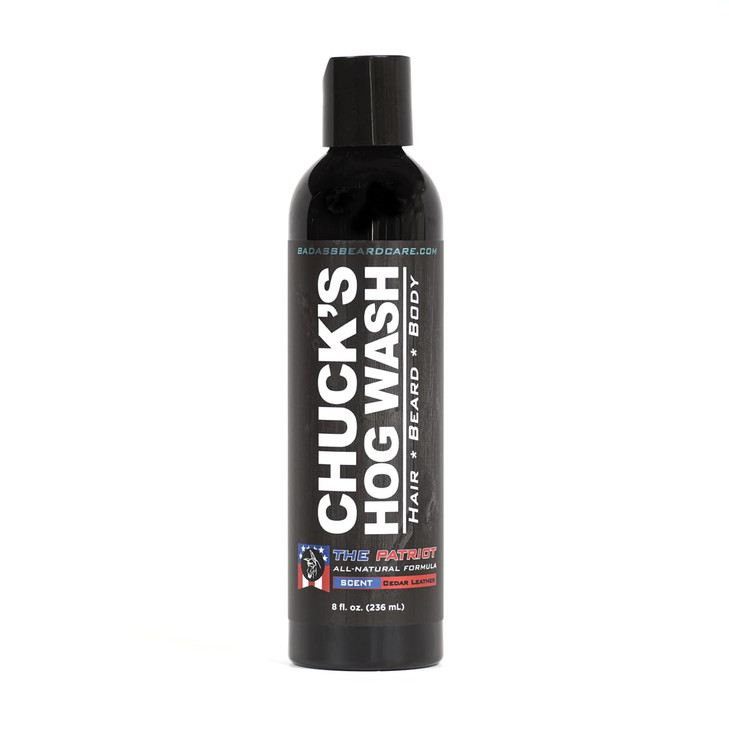 Chucks Hog Wash All Natural Beard and Body Wash The Patriot Scent 8oz Leaves Your Beard Softer than its Ever Been and is