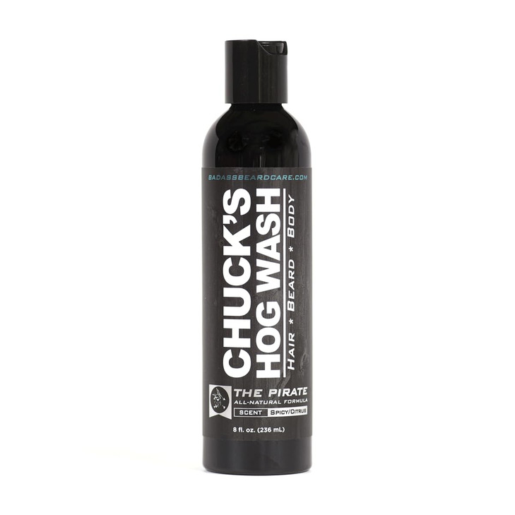 Chucks Hog Wash All Natural Beard and Body Wash The Pirate Scent 8oz Leaves Your Beard Softer than its Ever Been and is