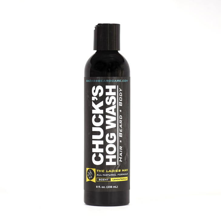 Chucks Hog Wash All Natural Beard and Body Wash The Ladies Man Scent 8oz Leaves Your Beard Softer than its Ever Been and