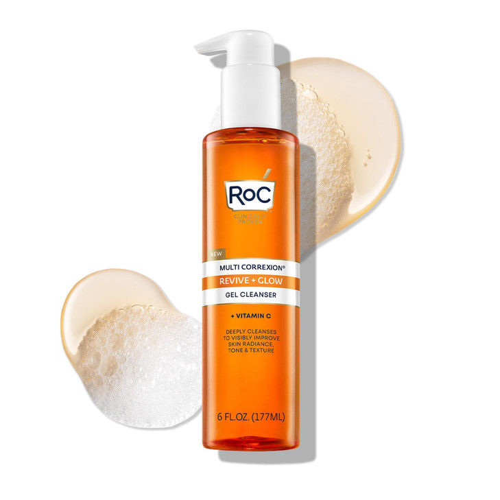 RoC Multi Correxion Revive Glow Gel Vitamin C Cleanser Face Wash Facial Cleanser with Glycolic Acid ParabenFree SulfateF