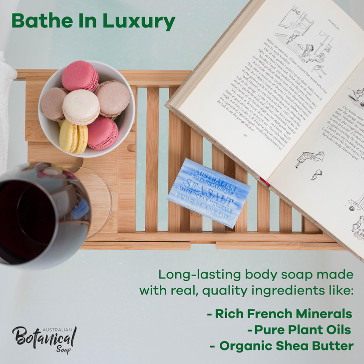 Australian Botanical Soap 66 OZ Sea Salt and Ocean Minerals Triple Milled Bars made with a Natural Soap Base and Enriche