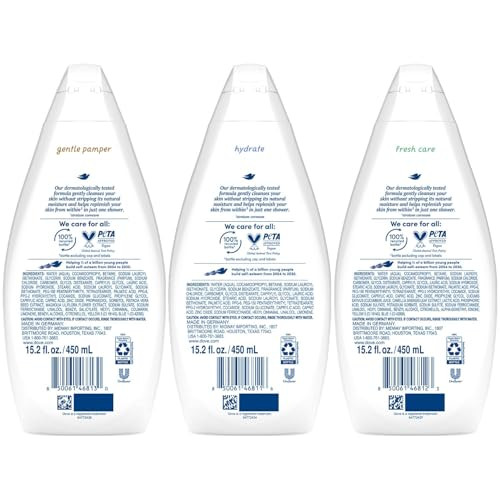 Dove Body Wash Variety 3Pack Hydrate Fresh Care and Gentle Pamper 1522 Oz Ea
