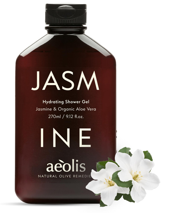 AEOLIS Refreshing Shower Gel with Jasmine and Aloe Vera Greek Olive Oil Shower Gel for Men Women Clean Beauty Body Clean