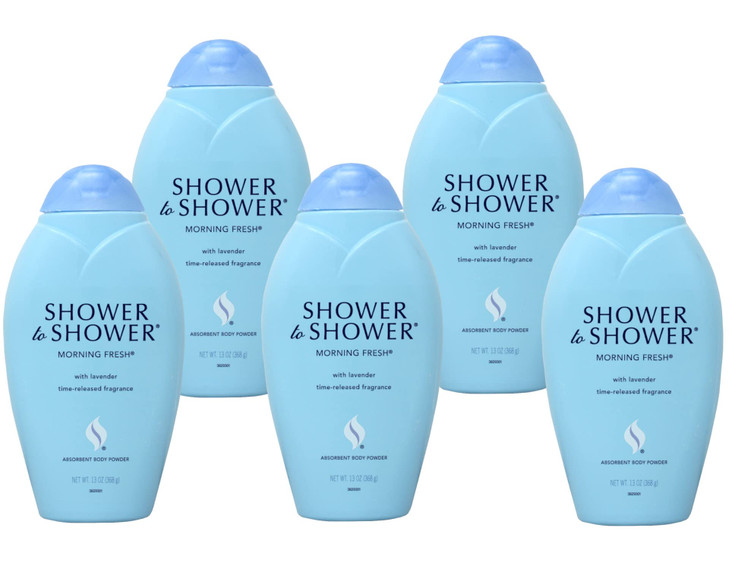 Shower to Shower Absorbent Body Powder Morning Fresh 13 oz Pack of 5