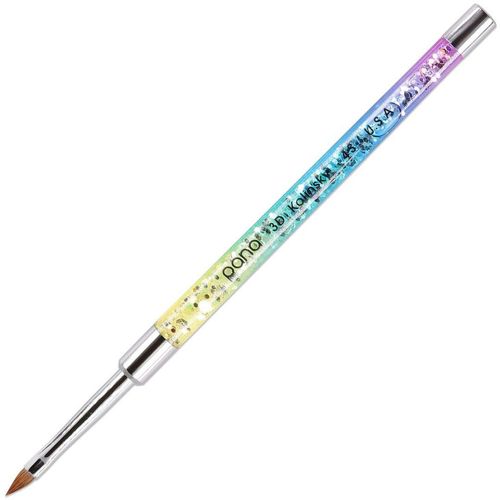 PANA Kolinsky 3D Acrylic Nail Brushes with Liquid Glitter Handle - For Professional Acrylic Powder Liquid Manicure Pedicure (Rainbow Color, Size #4) online at globaldelivered