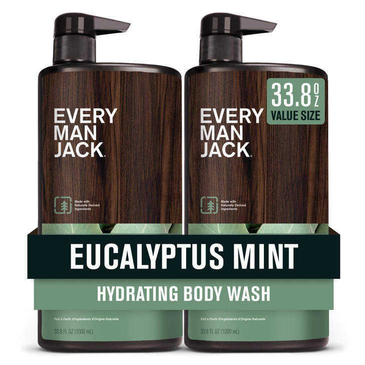 Every Man Jack Eucalyptus Mint Hydrating Mens Body Wash for All Skin Types Cleanse Nourish and Hydrate Skin with Natural