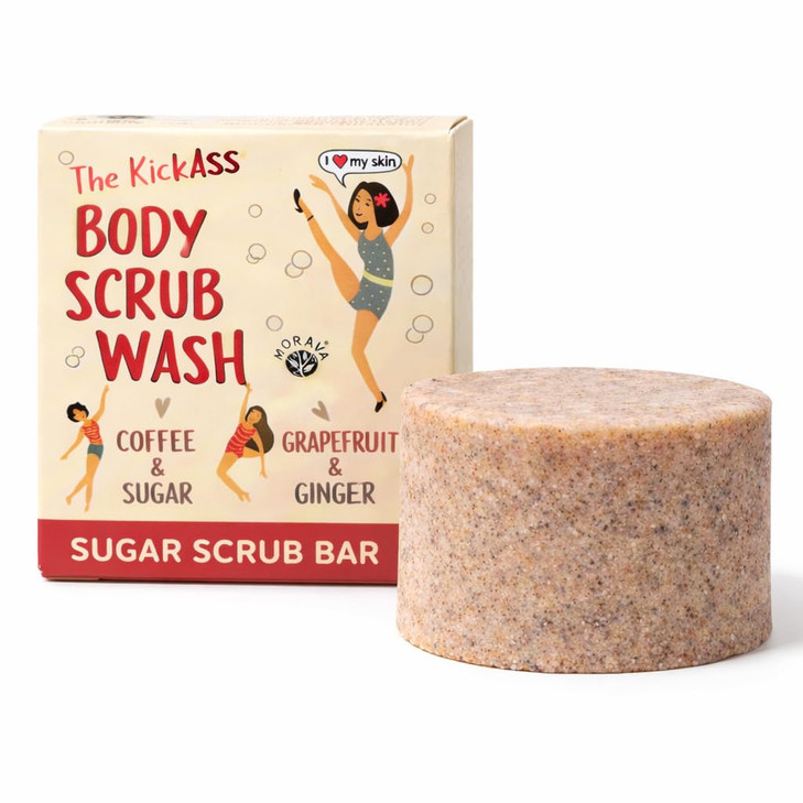 Morava Solid Sugar Scrub Bar Exfoliating Moisturizing Body Bar PlasticFree Coffee Sugar Grapefruit Ginger 317 oz