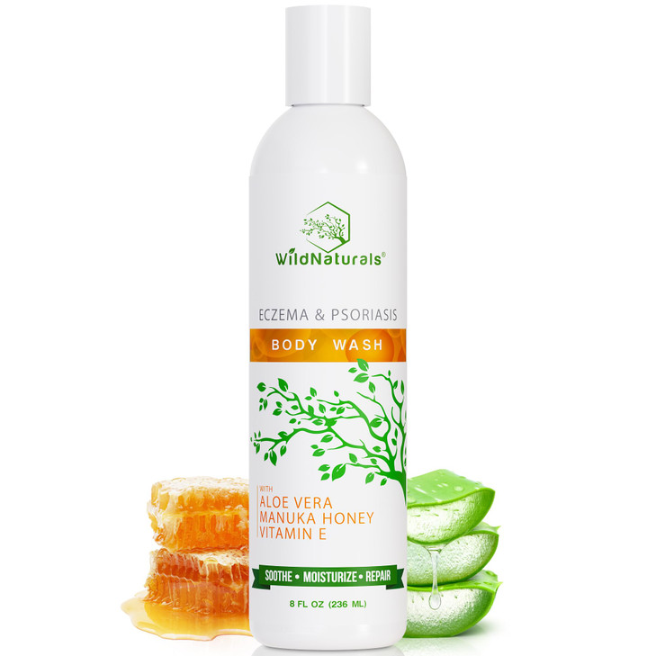 Wild Naturals Moisturizing Eczema Body Wash Gentle Psoriasis Body Wash for Itchy Dry Skin Relief Eczema Soap for Redness
