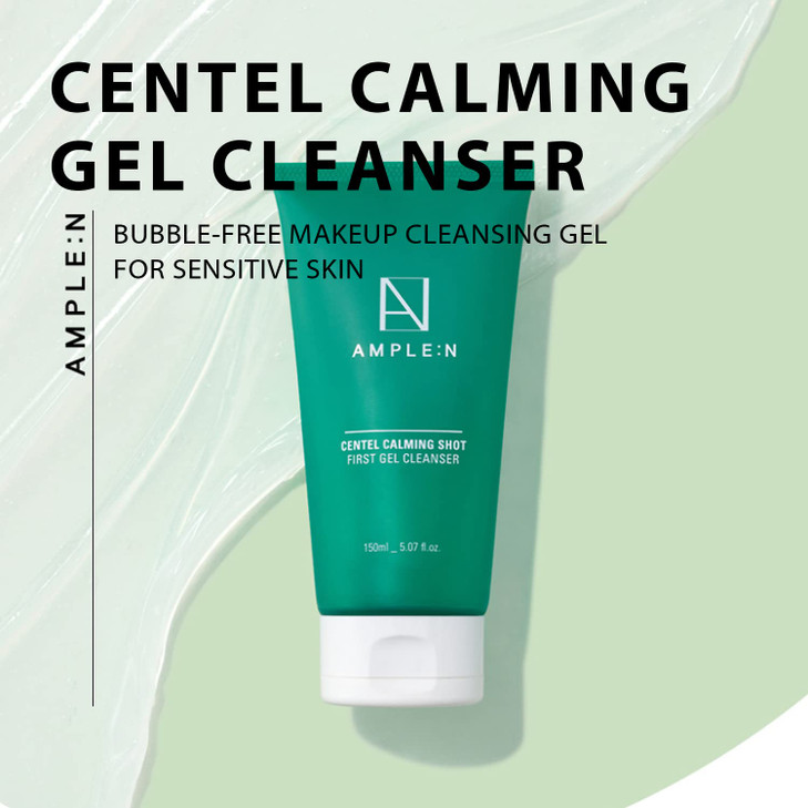 AMPLEN Centel Calming Shot First Gel Cleanser Korean Calming Gel Facial Cleanser Makeup Remover Soap Free Face Wash for