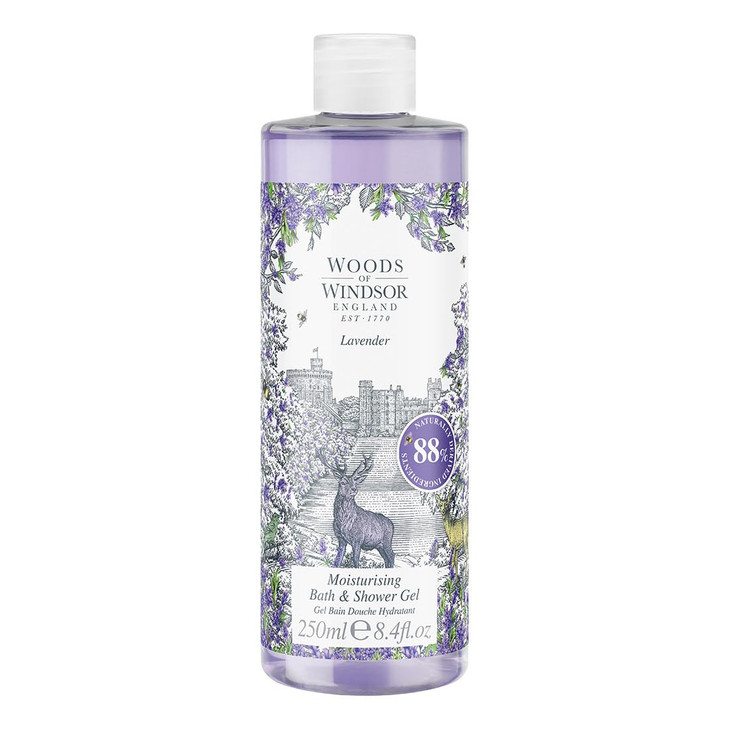 Woods of Windsor Lavender Bath and Shower Gel Womens Shower Gel with Patchouli Musk and Chamomile Gentle Cleansing and M