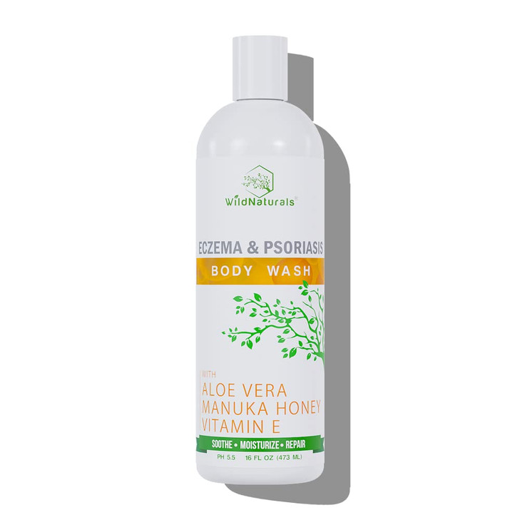 Wild Naturals Moisturizing Eczema Body Wash Gentle Psoriasis Body Wash for Itchy Dry Skin Relief Eczema Soap for Redness
