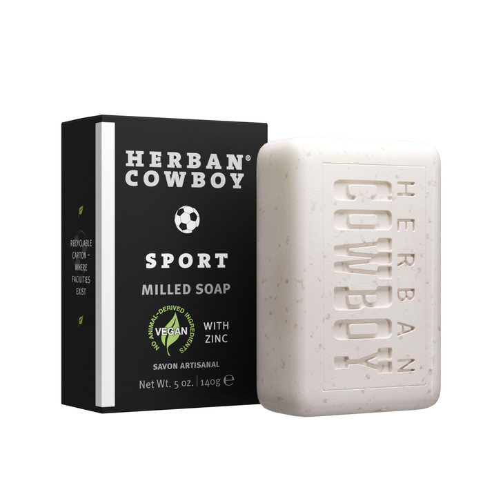 Herban Cowboy Sport Body Soap with Hints of Lemon Lavender and Patchouli 5 oz