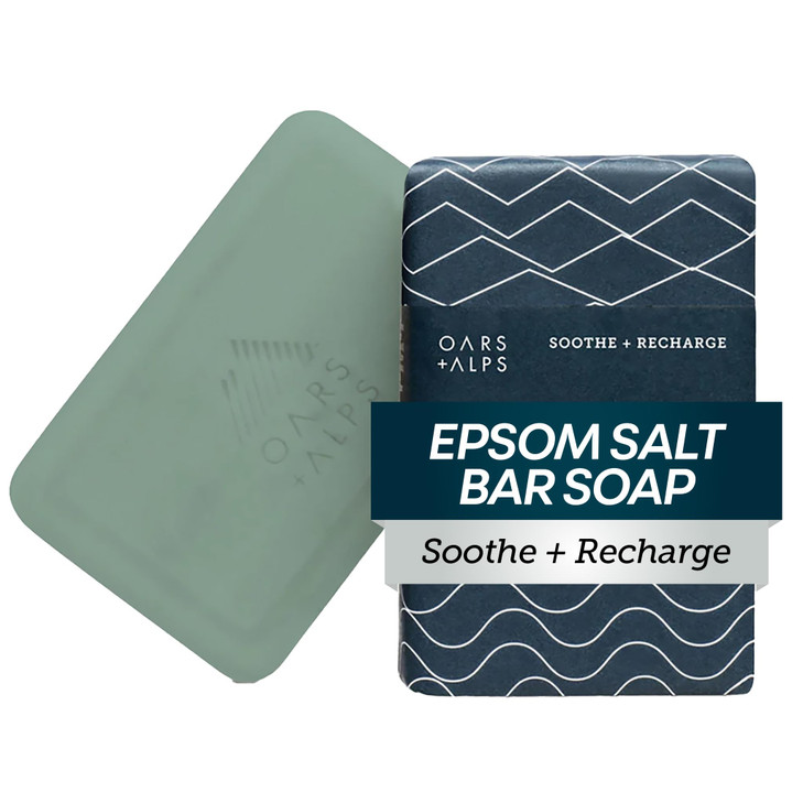 Oars Alps Exfoliating Moisturizing Bar Soap for Men Deep Cleaning Soap Clean Ingredients All Skin Types Epsom Salt 1pk