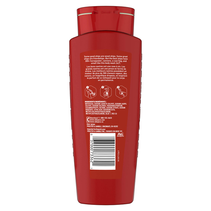Old Spice Red Collection Body Wash for Men Captain 16 oz