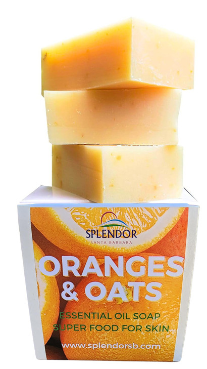 Splendor Sweet Oranges Oatmeal Bar Soap 105 oz Handmade ColdProcess Face Body Soap Vegan Exfoliating Natural Sweet Orang