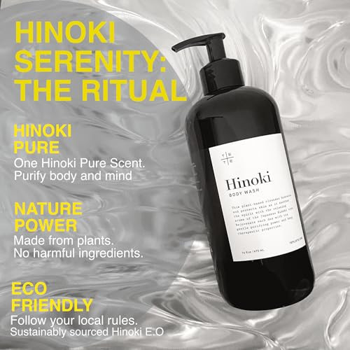 TE TE Hinoki Body Wash with Japanese Hinoki Essential Oil Gentle Hydrating Soothing Aroma Vegan