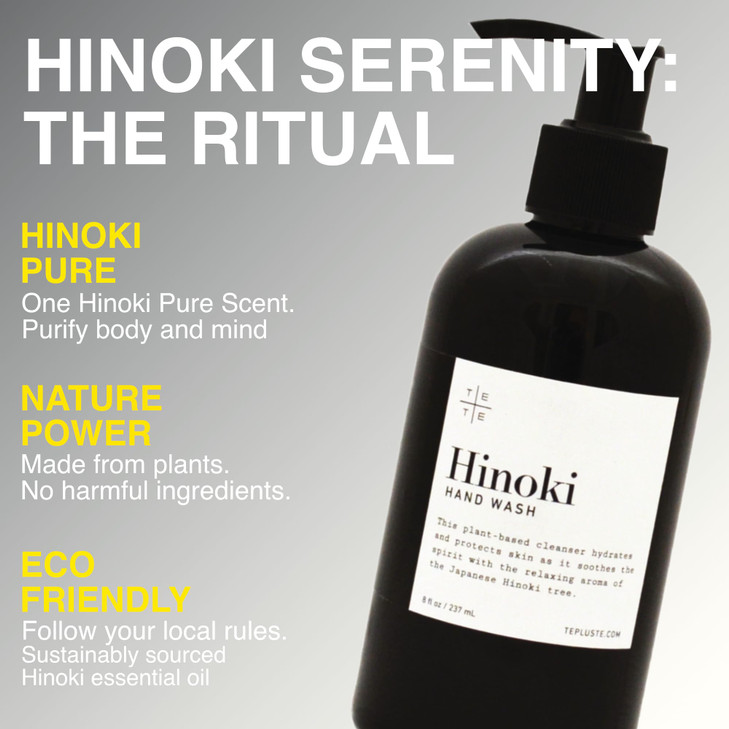TE TE Hinoki Hand Wash Japanese Cypress Hand Soap with Pure Hinoki Essential Oil Gentle Daily Cleanser