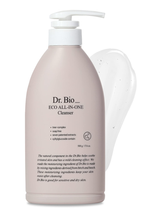 DrBio Eco AllinOne Cleanser Face Body Wash for Sensitive Skin with Ceramide Probiotics Cica Vegan FragranceFree Mild Gen