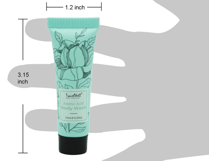 Travel Well Body Wash for Hotel 05 fl oz 15 mL 200 Tubes Moisturizing Coconut Body Wash Shower Gel for Travel Essentials