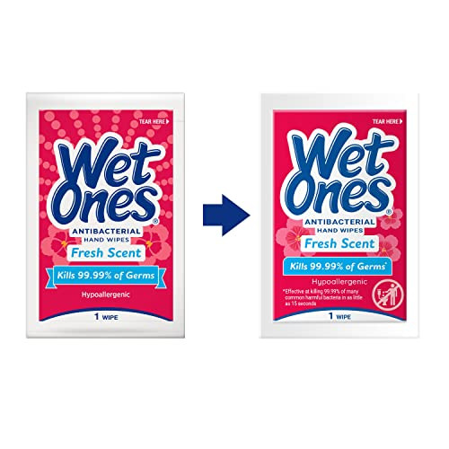 Wet Ones Antibacterial Hand Wipes Fresh Scent Individually Wrapped 24 ct 6 pack