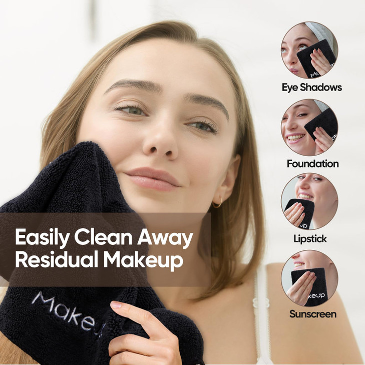 HOMEXCEL Makeup Remover Cloth 6 PackPremium Washable Soft 13x13 Inch Facial Cleansing Makeup TowelsQuick Dry Microfiber