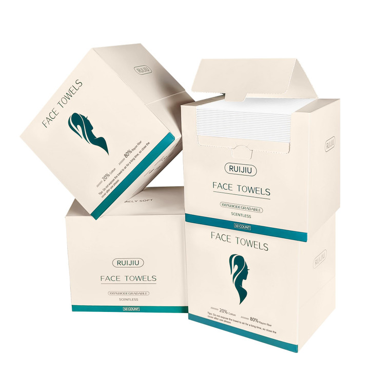 200 Count 4 PACK Disposable Face Towel Large Size 10X 12 Disposable Face Cloths 100 Biodegradable Towel Skin Soft and Th