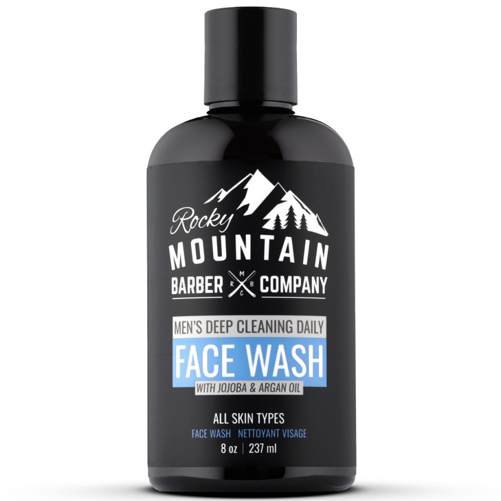 Rocky Mountain Barber Company Mens Daily Face Wash With Jojoba Oil Argan Oil Chamomile Floral Water and Aloe Vera Unscen