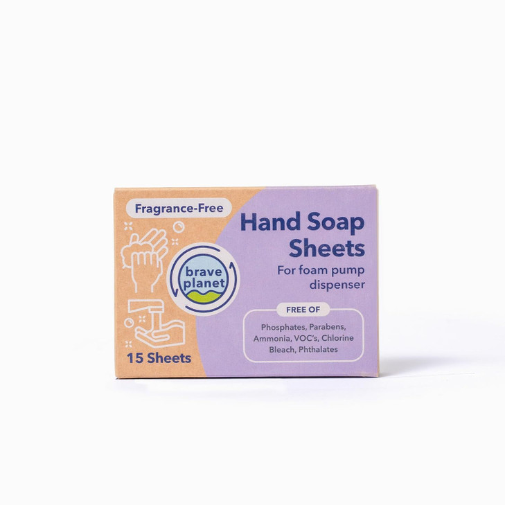 Brave Planet Foaming Hand Soap Refills EcoFriendly FragranceFree Sheets that are Biodegradable Just Add Water to Dissolv