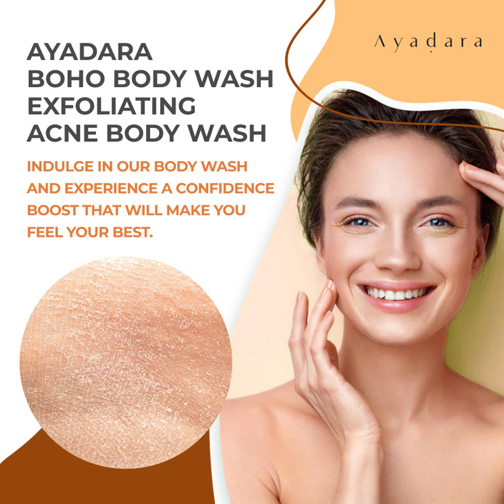 AYADARA Boho Body Acne Body Wash 8oz Back Acne Body Wash With Hydrating Aloe Vera that Hydrates Skin Wash for Sensitive