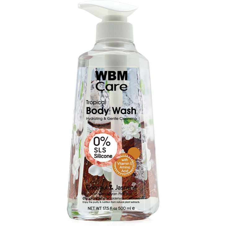 WBM Care Skin Care Shower Gel For All Skin Types Calming Relaxing with Coconut and Jasmine Extracts Deep Nourishing Mois