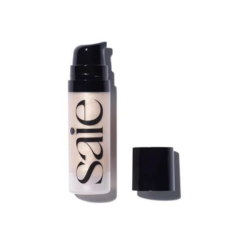 Saie Mini Glowy Super Gel Hydrating Makeup Primer and Illuminating Glow Serum Enriched with Vitamin C and Squalane Oil A
