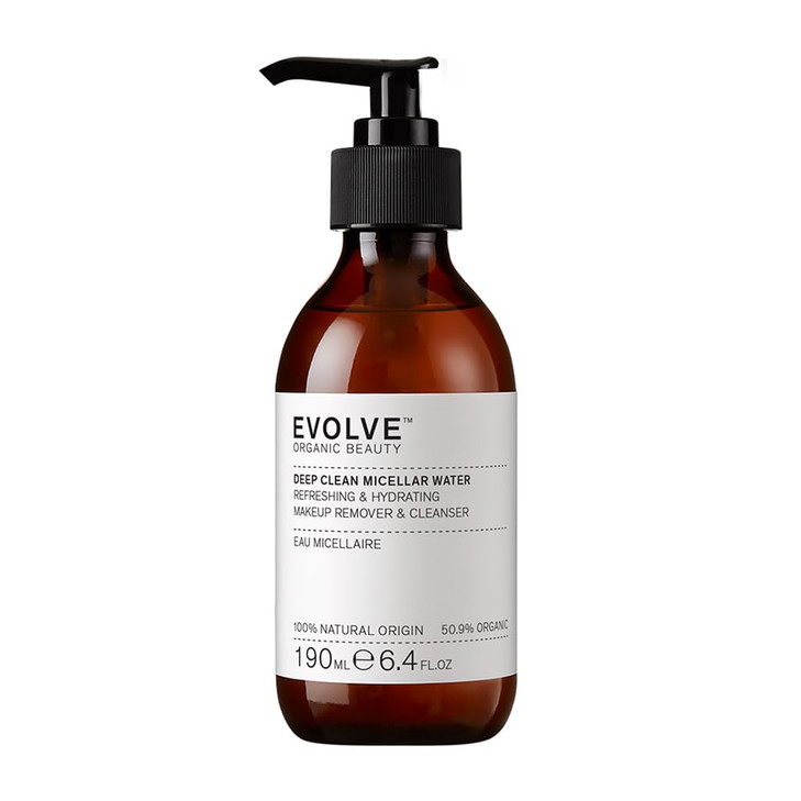 Evolve Organic Beauty Deep Clean Micellar Water Refresh Hydrate Soothe Moringa Peptide Hyaluronic Acid SmallBatch Vegan
