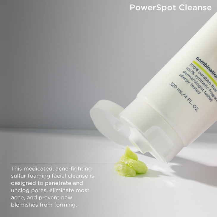 m61 PowerSpot Cleanse Clarifying AcneFighting Cleanser With 3 Sulfur Glycolic and Salicylic Acid Tea Tree Witch Hazel Fo
