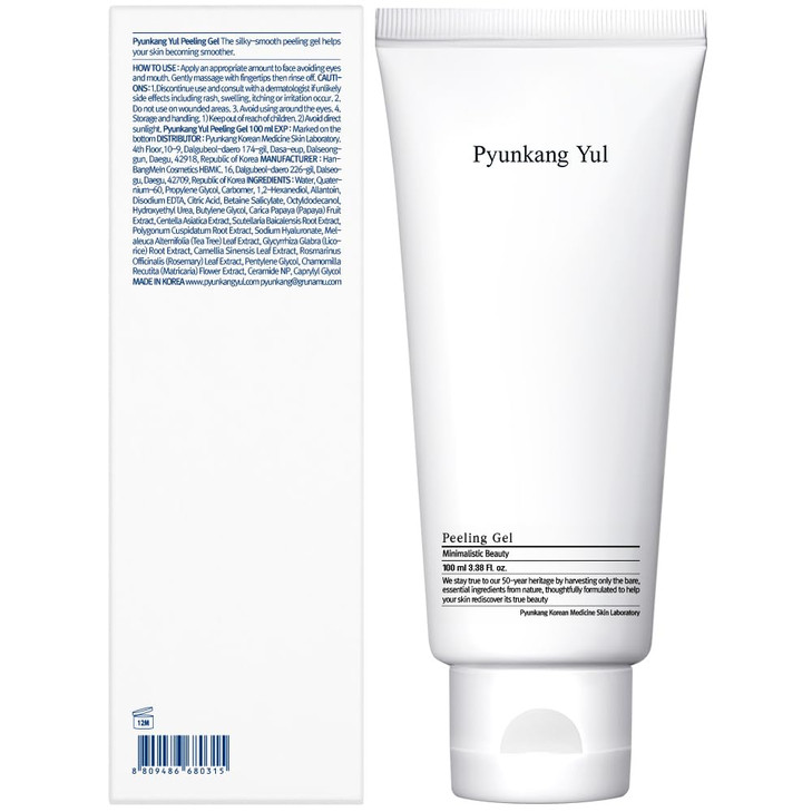 Pyunkang Yul PKY Peeling Gel with Immediate Visible Effect Mild and Smooth Face Scrub with Papaya and AHA ZeroIrritation