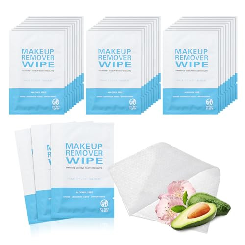 Makeup Remover Wet Wipes Individually Wrapped 200 Pack Clean Face Quickly Wet Wipes Bulk for Makeup Perfect for Travel H