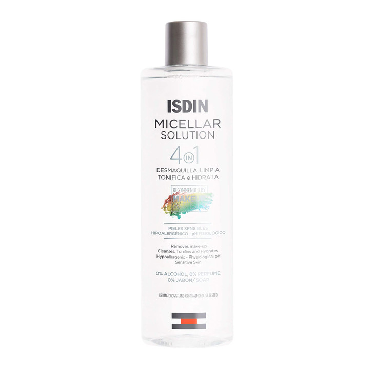ISDIN Micellar 4in1 Facial Cleansing Water Solution Hydrating and Cleansing Toner and Makeup Remover for Sensitive Skin