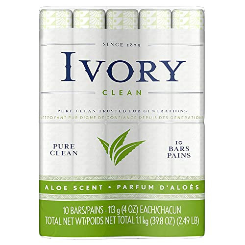 Ivory Bar Soap Bath Size Aloe 10 Count Pack of 2