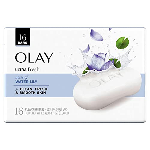 Olay Ultra Fresh Cleansing Bar Soap Water Lily 4 Ounce Pack of 16