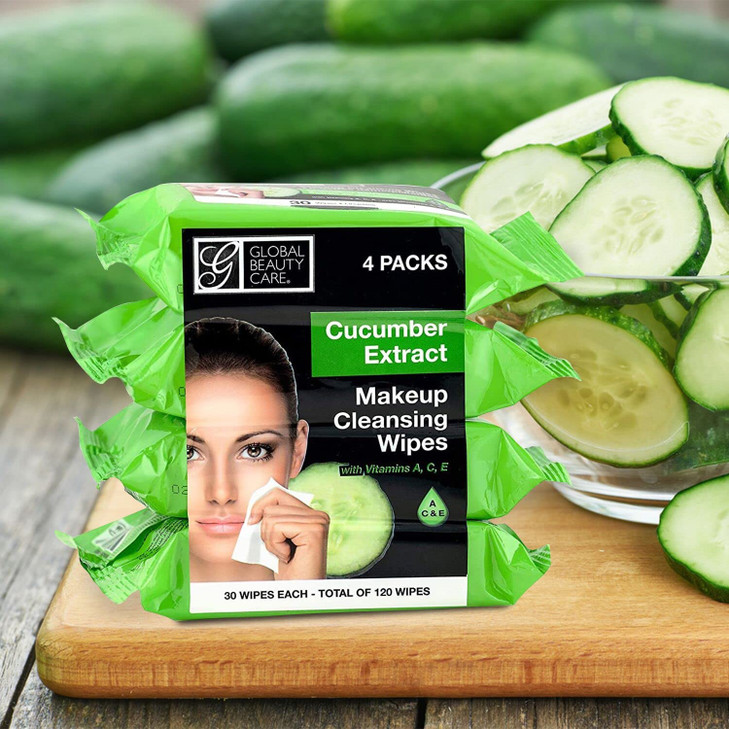 Global Beauty Care Makeup Cleansing Wipes 120 Count 4Pack ASSORTED 2PK x VITAMIN C CUCUMBER