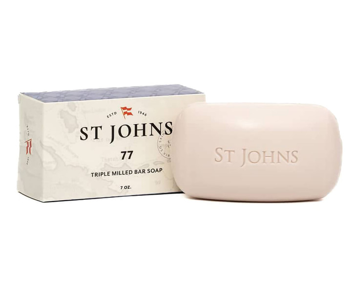 No 77 Luxury Soap Bar for Men by St Johns 3X Triple Mille Bath Body Shower Soap Bar 7 Oz Premium Creamy Scented Lather B