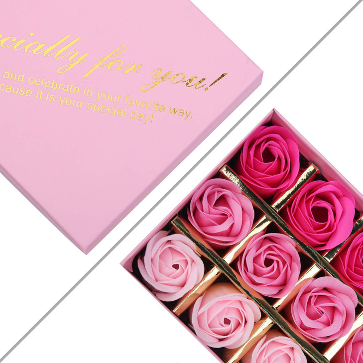 Rotumaty 36 PCS Floral Scented Bath Soap Rose Flower Petals 2 Pack Plant Essential Oil Rose Soap Set Best Gifts for Her
