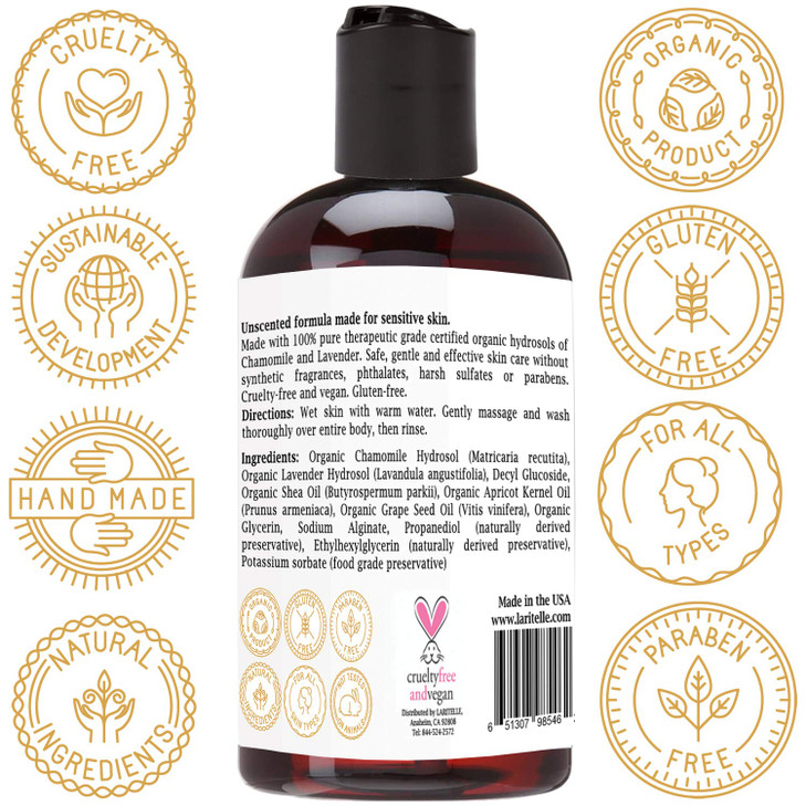 Laritelle Organic Unscented Body Wash 85 oz