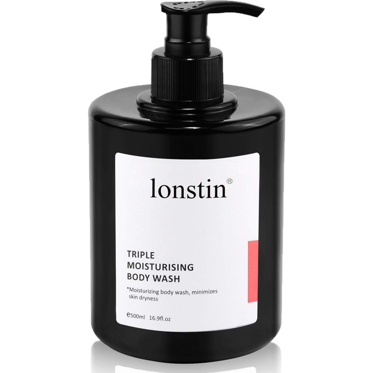 lonstin Body Wash with Pump Moisturizing Body Wash for Dry Skin Natural Nourishers for Instantly Soft Skin and Lasting N