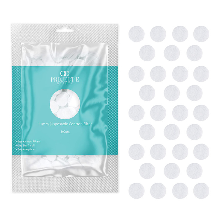 1000pcs Cotton Filter 11mm by Project E Beauty Microdermabrasion Replacement Filters Round Filtering Pads Facial Vacuum