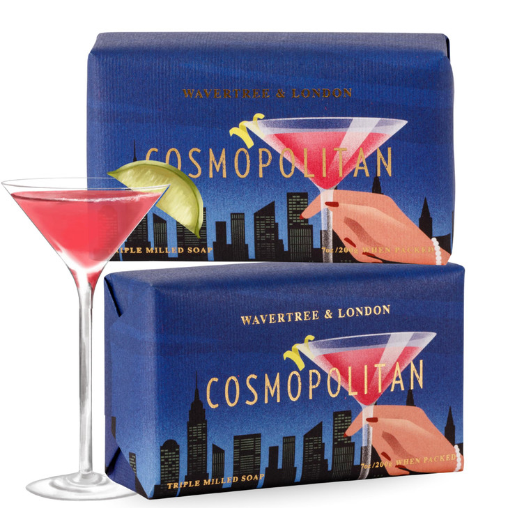 Wavertree London Cosmopolitan Scented Natural Soap 2 Bars 7oz Moisturizing French Triple Milled Soap Bars enriched with
